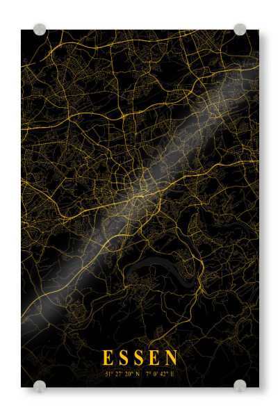 Acrylglasbild "Essen Stadt Karte" artboxONE - Städte / Weitere,Kartografie
