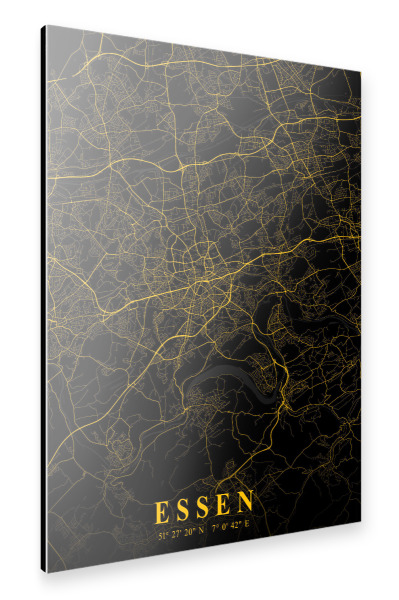 Alu-Dibond "Essen Stadt Karte" 30x20 cm artboxONE