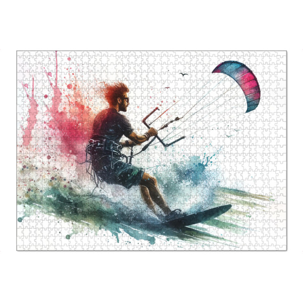 Puzzle Ravensburger "Kitesurfen in Aquarell G" artboxONE - Sport,Sport / Motivation