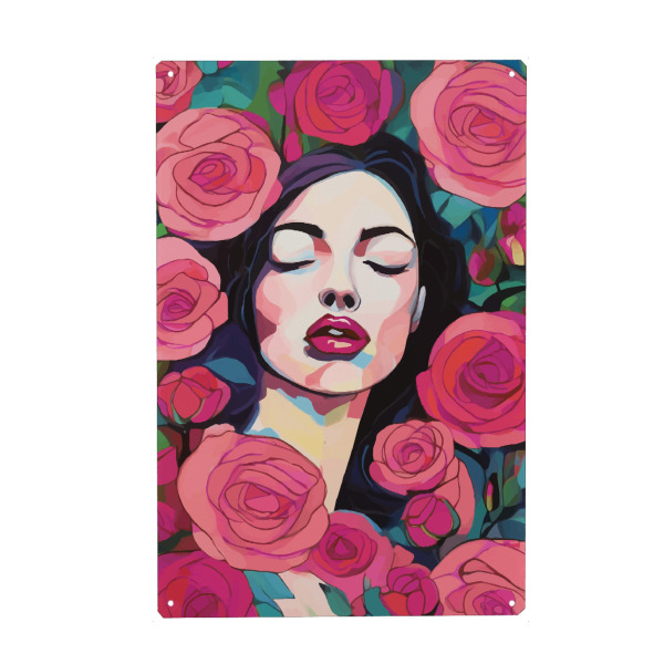 Metall Poster "Rosen blühen jedes Mal" artboxONE - Menschen