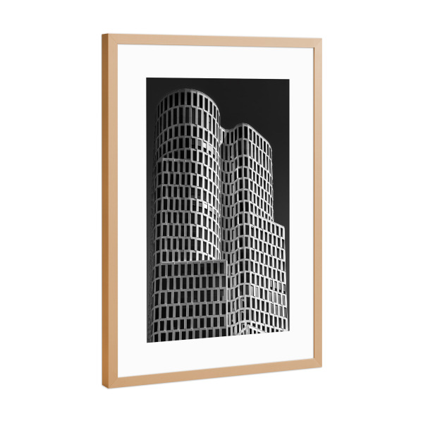 Poster mit Rahmen Kupfer "Der Upper West Tower" artboxONE - Städte,Städte / Berlin,Reise,Schwarzweiß,Architektur