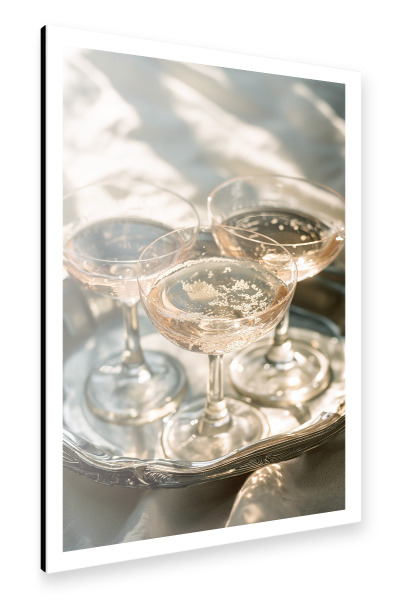 Alu-Dibond "Malou Studio-Champagnergläser" 30x20 cm artboxONE