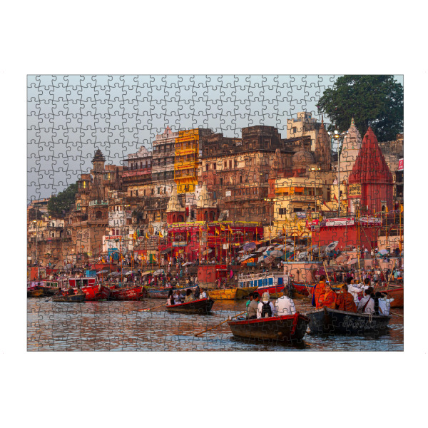 Puzzle Ravensburger "Ghats von Varanasi" artboxONE - Architektur - Varanasi,Indien,Ghat,Tempel,Hindu,Hinduismus,Ganges,Benares,Kashi,Uttar pradesh