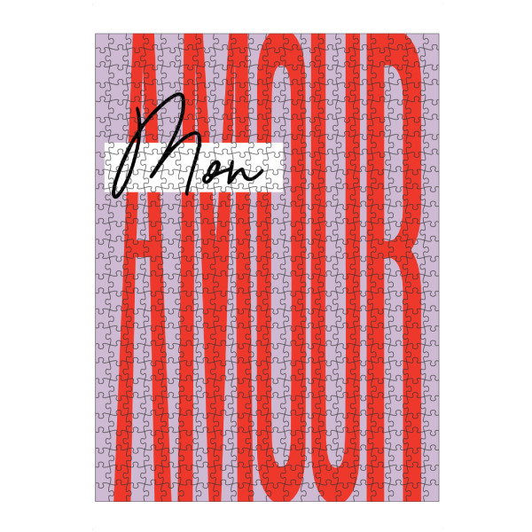 artboxONE Puzzle "Malou Studio-Mon Amour Lila Rot" artboxONE - Typografie,Liebe,Buchstaben
