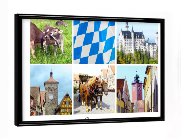 Poster mit schwarzem Rahmen "Bayern Collage" artboxONE - Natur,Reise,Architektur,Reise / Länder