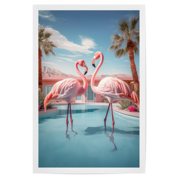 Poster "Malou Studio-Palm Springs Flamingo" artboxONE - Reise,Tiere,Städte / Las Vegas
