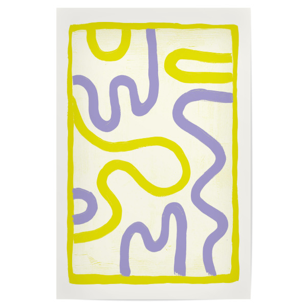 Poster "Malou Studio-Leticia Green Lilac" artboxONE - Abstrakt,Für Mama - Pinsel,Modern,Abstrakt,Minimalismus,Linie,Hyggelig,Scandi,Strich