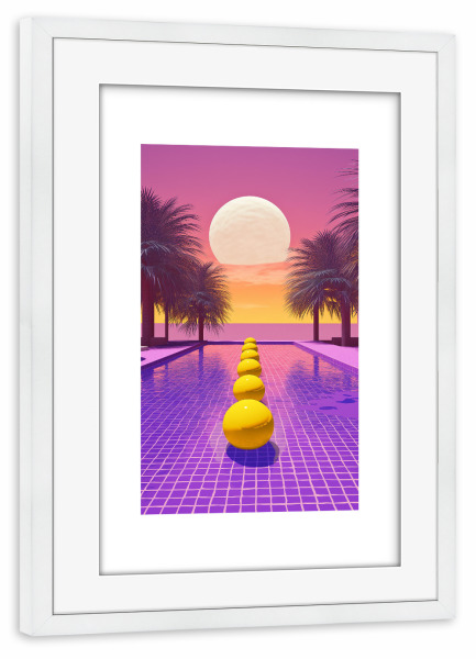 Poster mit Rahmen weiß "Malou Studio-Pool Illusion Tre" artboxONE - Reise,Architektur,Arcadia