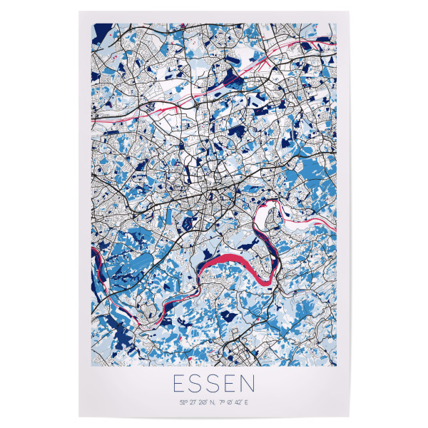 Poster 30x20 cm "CityMap von Essen" artboxONE - Städte / Weitere,Kartografie