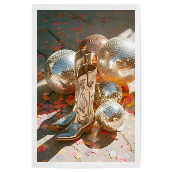 Poster "Malou Studio-Silver Cowgirl Boots" artboxONE - Fashion,Für Mama,Festivals