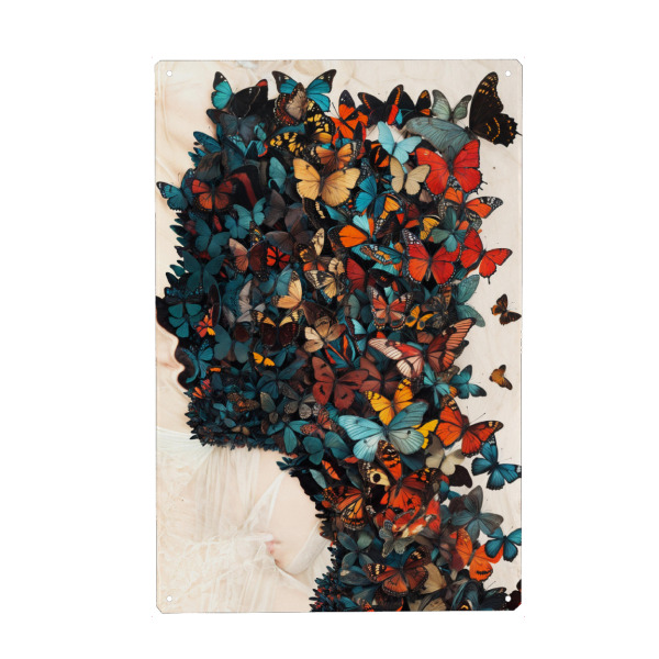 Holzbild "Butterfly Swarm portrait" artboxONE - Natur,Abstrakt
