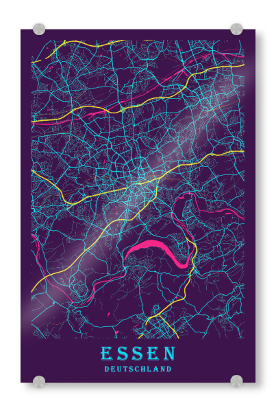 Acrylglasbild "Stadt Essen" artboxONE - Städte / Weitere,Kartografie