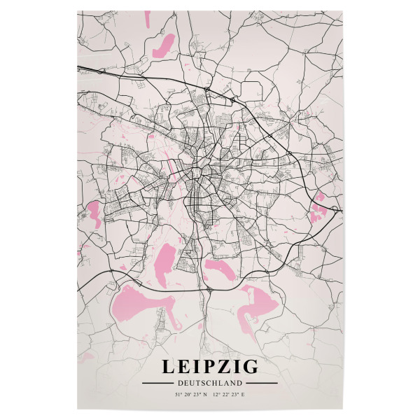 Poster 30x20 cm "Map von Leipzig" artboxONE - Städte / Weitere,Kartografie