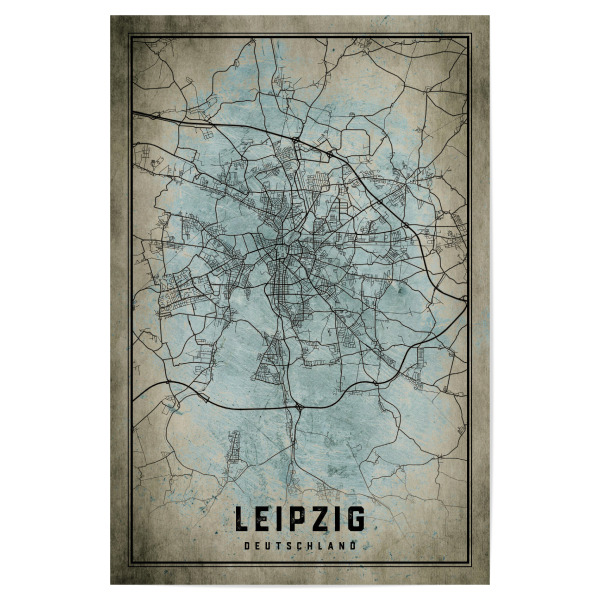 Poster 30x20 cm "Retro Stadt Leipzig" artboxONE - Städte / Weitere,Kartografie