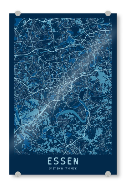 Acrylglasbild "Stadtplan von Essen" artboxONE - Städte / Weitere,Kartografie