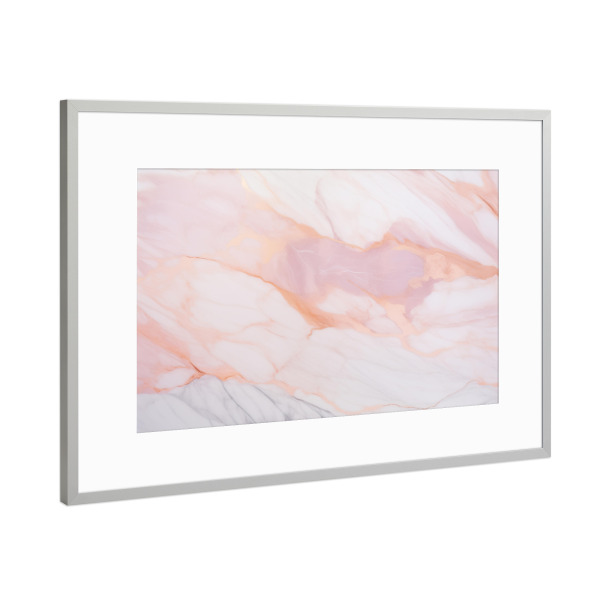 Poster mit Rahmen Silber "Marmor Romantik" artboxONE - Natur,Abstrakt,Marmor