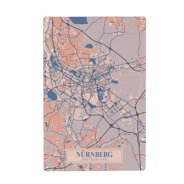 Holzbild "Nürnberg Stadt" artboxONE - Städte / Weitere,Kartografie