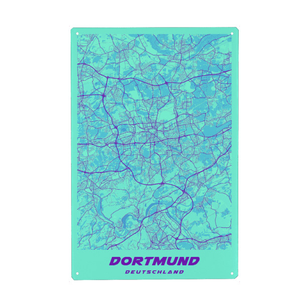 Holzbild "Dortmund Stadtplan" artboxONE - Städte / Weitere,Kartografie