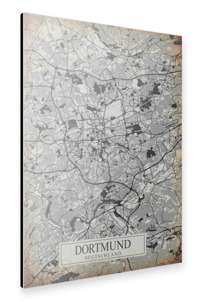 Alu-Dibond "Vintage City Dortmund" 30x20 cm artboxONE