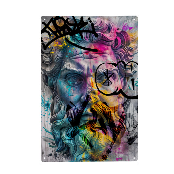 Metall Poster "Pop art graffiti statue" artboxONE - Abstrakt,Streetart