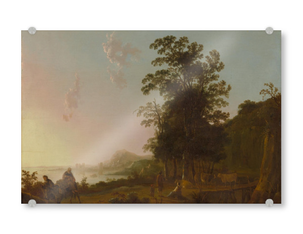 Acrylglasbild "Flucht nach Ägypten" artboxONE - Natur,Floral - Kunst,Malerei,Gemälde,Landschaft,Sonnenaufgang,Aussicht,Aelbert,Cuyp,Flucht,ägypten