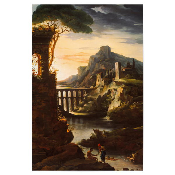 Poster "Evening Landscape with an Aqueduct" artboxONE - Natur,Architektur