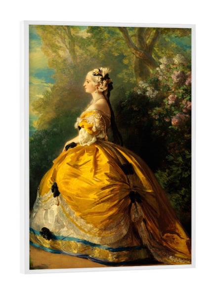 Poster mit weißem Rahmen "The Empress Eugénie" artboxONE - Natur,Menschen - Kunst,Malerei,Gemälde,Frau,Kaiserin,Natur,Bäume,Eugenie,1854