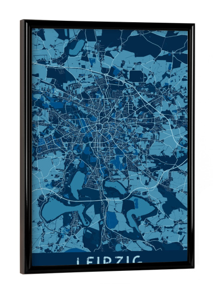 Poster mit schwarzem Rahmen "Leipzig Sachsen" artboxONE - Städte / Weitere,Kartografie