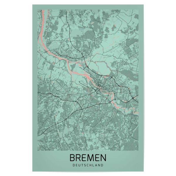 Poster "Bremen Stadt" artboxONE - Städte / Weitere,Kartografie