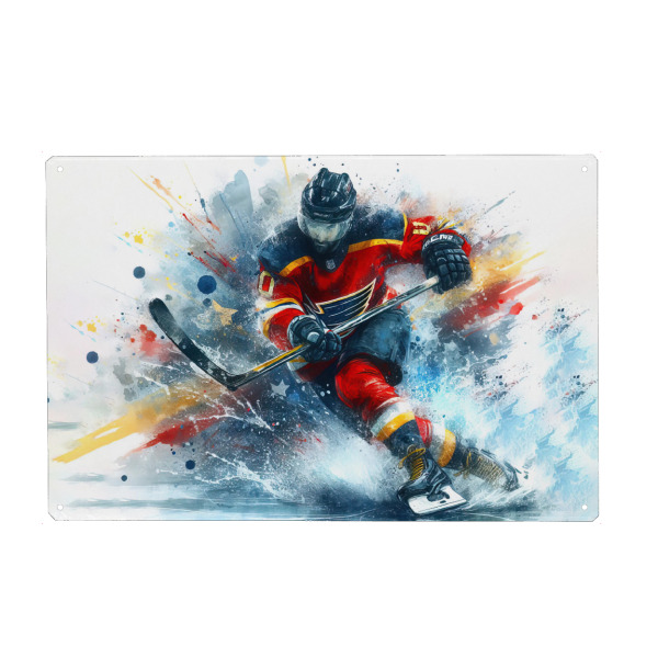 Holzbild "Eishockey D" artboxONE - Sport,Sport / Motivation - Sport,Sportler,Farbe,Aktion,Bunt,Wettbewerb,Hockey,Eishockey