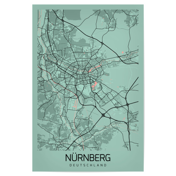 Poster 30x20 cm "City Nürnberg" artboxONE - Städte / Weitere,Kartografie