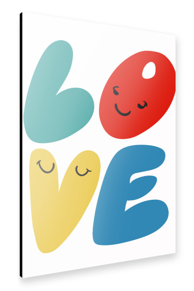 Alu-Dibond "Cute love text" 30x20 cm artboxONE