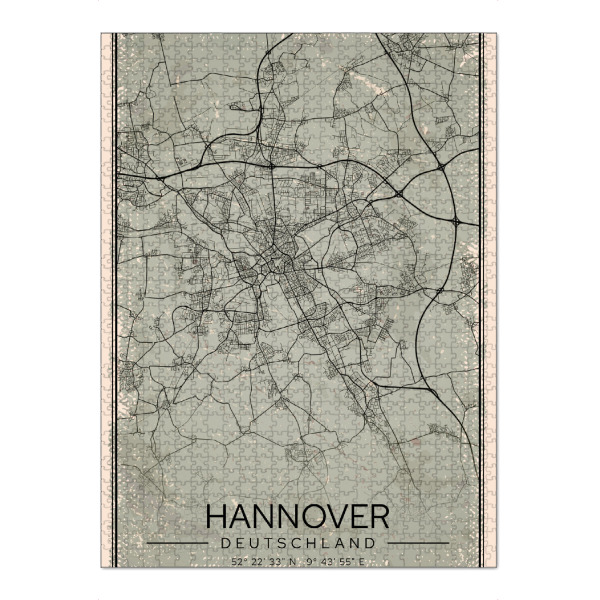 Puzzle Ravensburger "Hannover Retro Map" artboxONE - Städte / Weitere,Kartografie