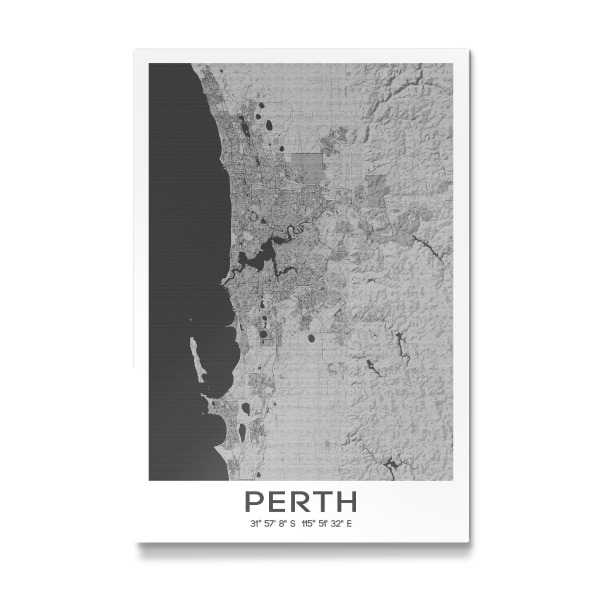 Galerie-Print "Perth Bleistift Map" 30x20 cm artboxONE