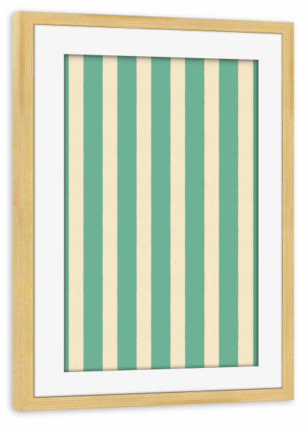 Poster mit Rahmen kiefer "Einfaches Streifenmuster hellgrün" artboxONE - Abstrakt - Hellgrün,Pastell,Linien,Muster,Streifen,Einfach