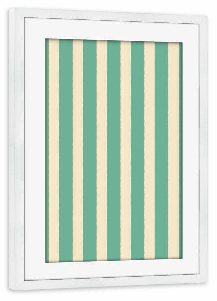 Poster mit Rahmen weiß "Einfaches Streifenmuster hellgrün" artboxONE - Abstrakt - Hellgrün,Pastell,Linien,Muster,Streifen,Einfach