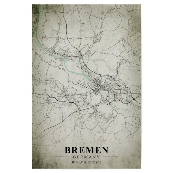 Poster 30x20 cm "Bremen Vintage CityMap" artboxONE - Städte / Weitere,Kartografie