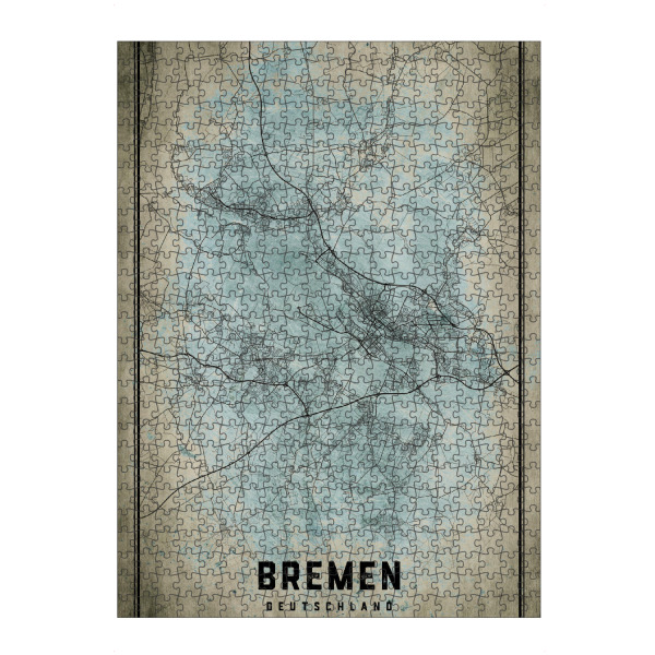 Puzzle Ravensburger "Bremen Retro Karte" artboxONE - Städte / Weitere,Kartografie