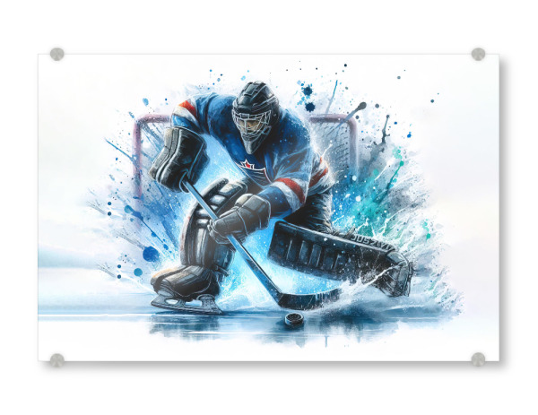 Acrylglasbild "Eishockey S" artboxONE - Sport,Sport / Motivation - Sport,Sportler,Farbe,Aktion,Bunt,Wettbewerb,Hockey,Eishockey