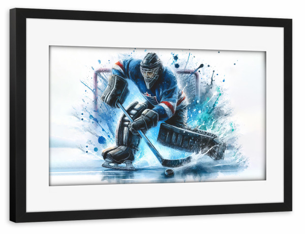 Poster mit Rahmen schwarz "Eishockey S" artboxONE - Sport,Sport / Motivation - Sport,Sportler,Farbe,Aktion,Bunt,Wettbewerb,Hockey,Eishockey