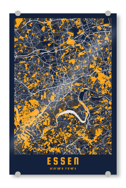 Acrylglasbild "Essen CityMap Deutschland" artboxONE - Städte / Weitere,Kartografie