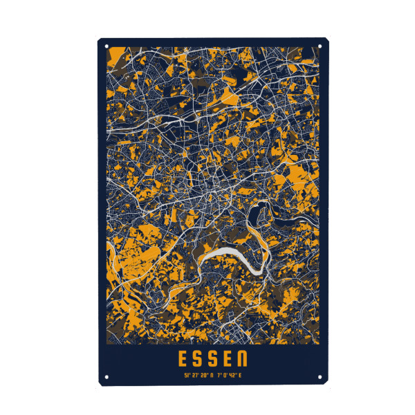 Holzbild "Essen CityMap Deutschland" artboxONE - Städte / Weitere,Kartografie