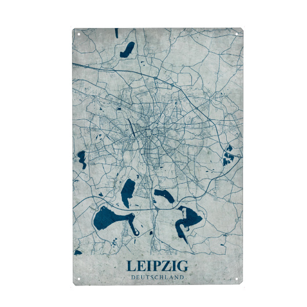 Holzbild "Vintage Leipzig" artboxONE - Städte / Weitere,Kartografie