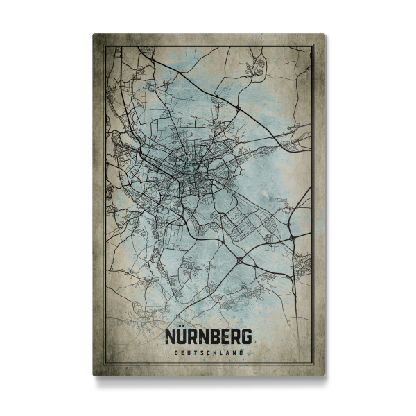 Galerie-Print "Nürnberg Retro Karte" 30x20 cm artboxONE