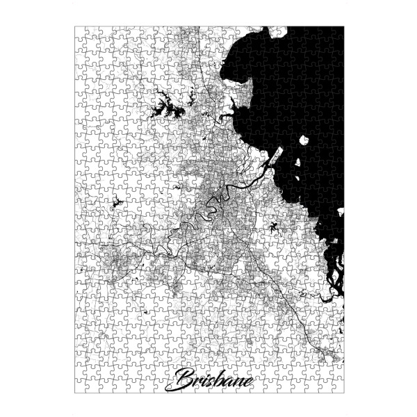 artboxONE Puzzle "Brisbane City Map" artboxONE - Schwarzweiß,Städte / Weitere,Kartografie