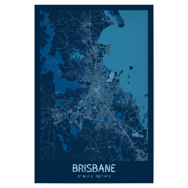 Poster "Stadt Brisbane" artboxONE - Städte / Weitere,Kartografie
