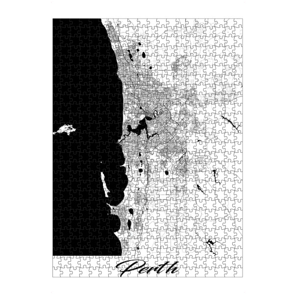 artboxONE Puzzle "Perth City Map" artboxONE - Schwarzweiß,Städte / Weitere,Kartografie