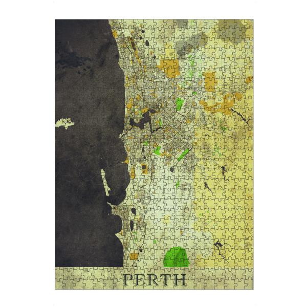 Puzzle Ravensburger "Perth Vintage City Map" artboxONE - Städte / Weitere,Kartografie