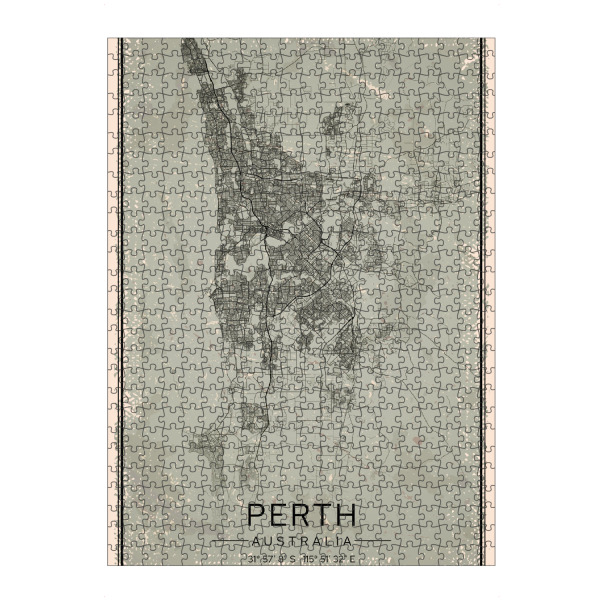 Puzzle Ravensburger "Perth Retro Map" artboxONE - Städte / Weitere,Kartografie