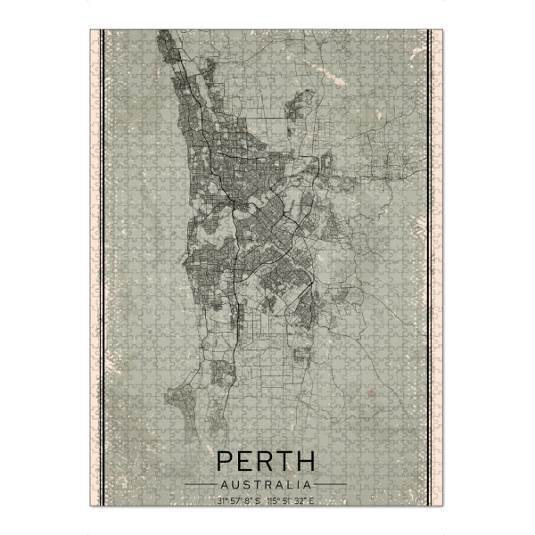 Puzzle Ravensburger "Perth Retro Map" artboxONE - Städte / Weitere,Kartografie